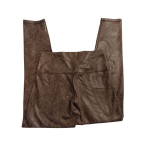 NWOT Offline Brown Faux Leather Textured Leggings High Waist LARGE